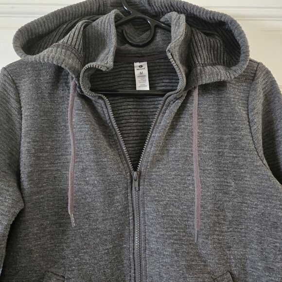 90 Degrees by Reflex Women's Size Medium Full Zip Up Hoodie Gray Warm Jacket - Picture 2 of 5